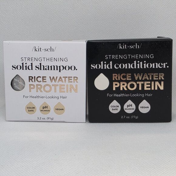 Kitsch Strengthening, Solid Shampoo And Conditioner, Rice Water Protein - Picture 1 of 9